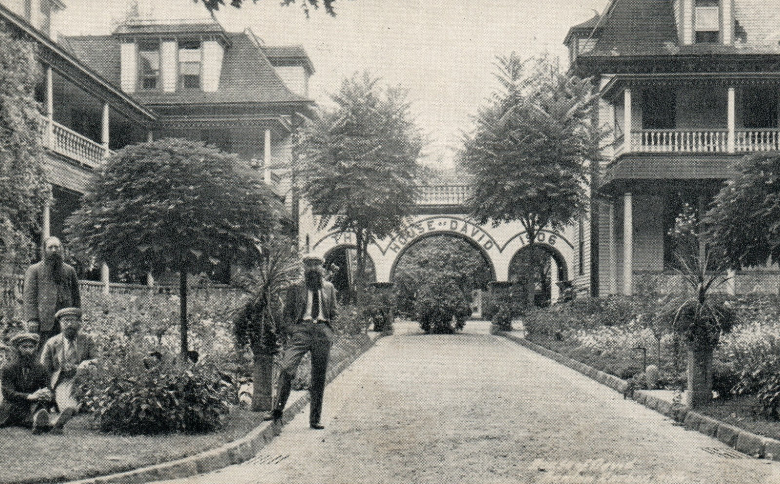 Men In beards House of David Benton Harbor MI Michigan Postcard