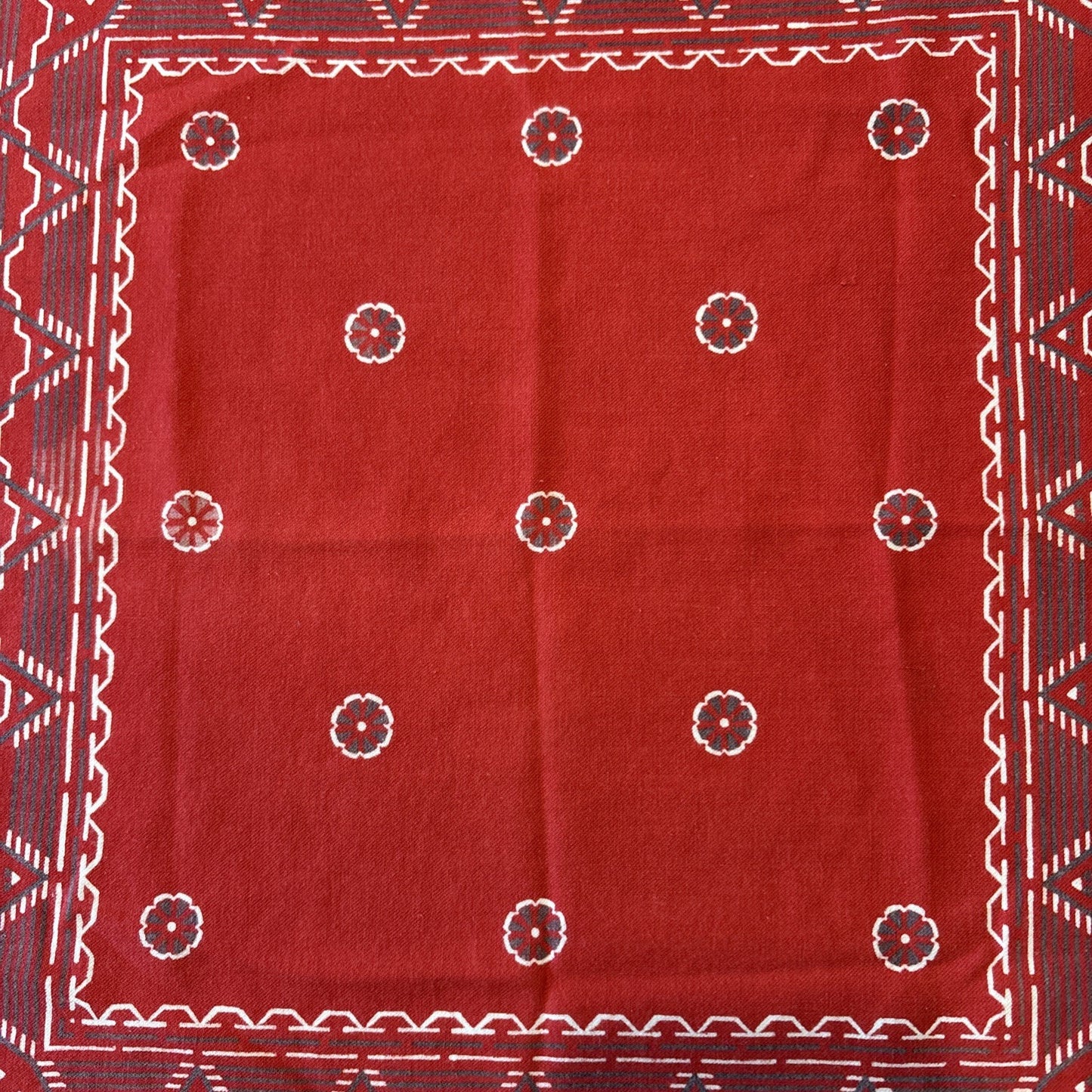 Ironweave Tuside Fast Color Red Bandana Western Design Handkerchief 18" x17-1/4"