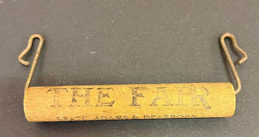 Vintage The Fair Dept Store State, Adams & Dearborn Ad Mercantile Bag Handle