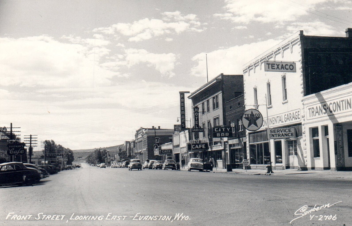 RPPC Front Street Looking East in Evanston Wyoming WY Vintage Postcard