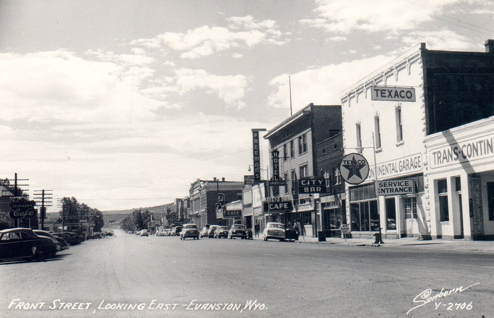 RPPC Front Street Looking East in Evanston Wyoming WY Vintage Postcard