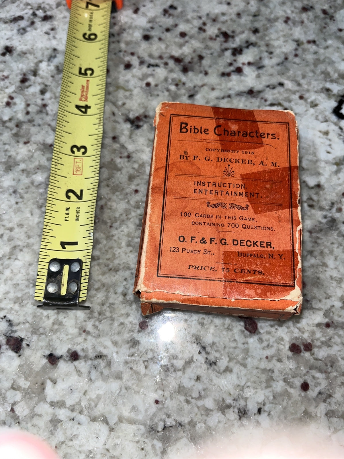 Antique 1915 Bible Characters Trivia Card Game By F.G. Decker A.M. Rare Complete