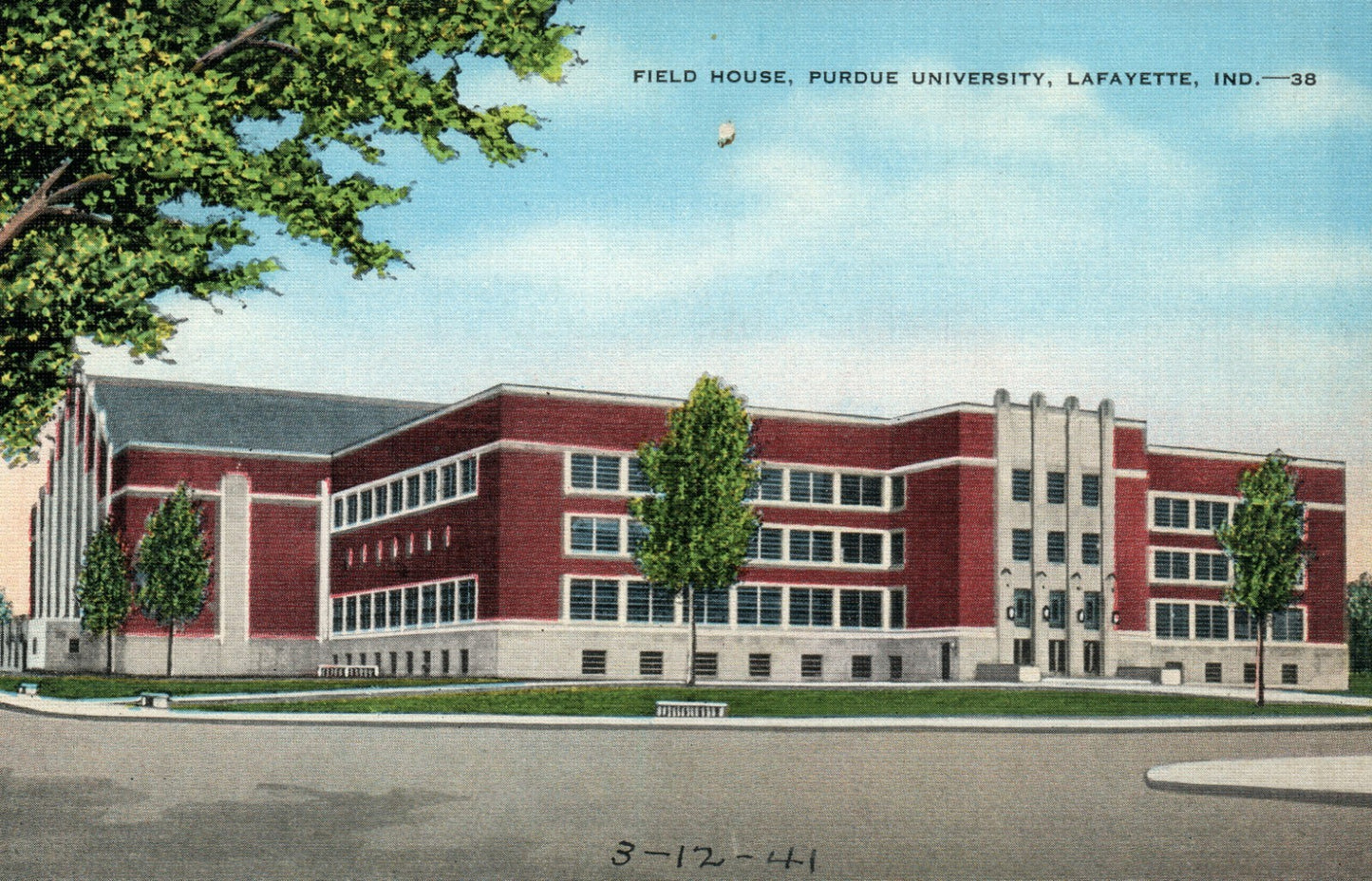 Purdue University Lafayette IN Indiana Field House  Postcard