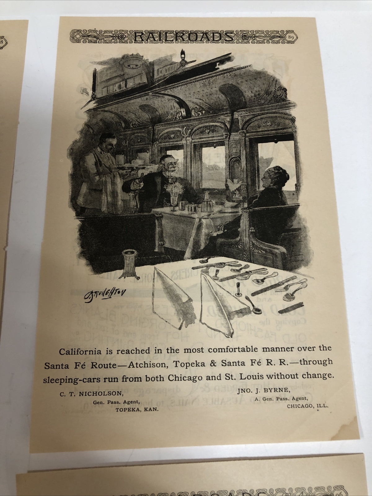 1891 Harpers Magazine Advertisements Ads Railroad Set of 4