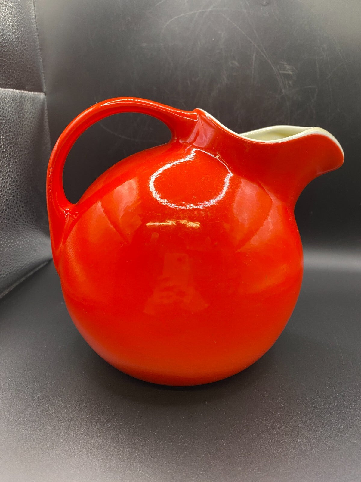 Red HALL POTTERY USA  Ball Pitcher Jug  #633