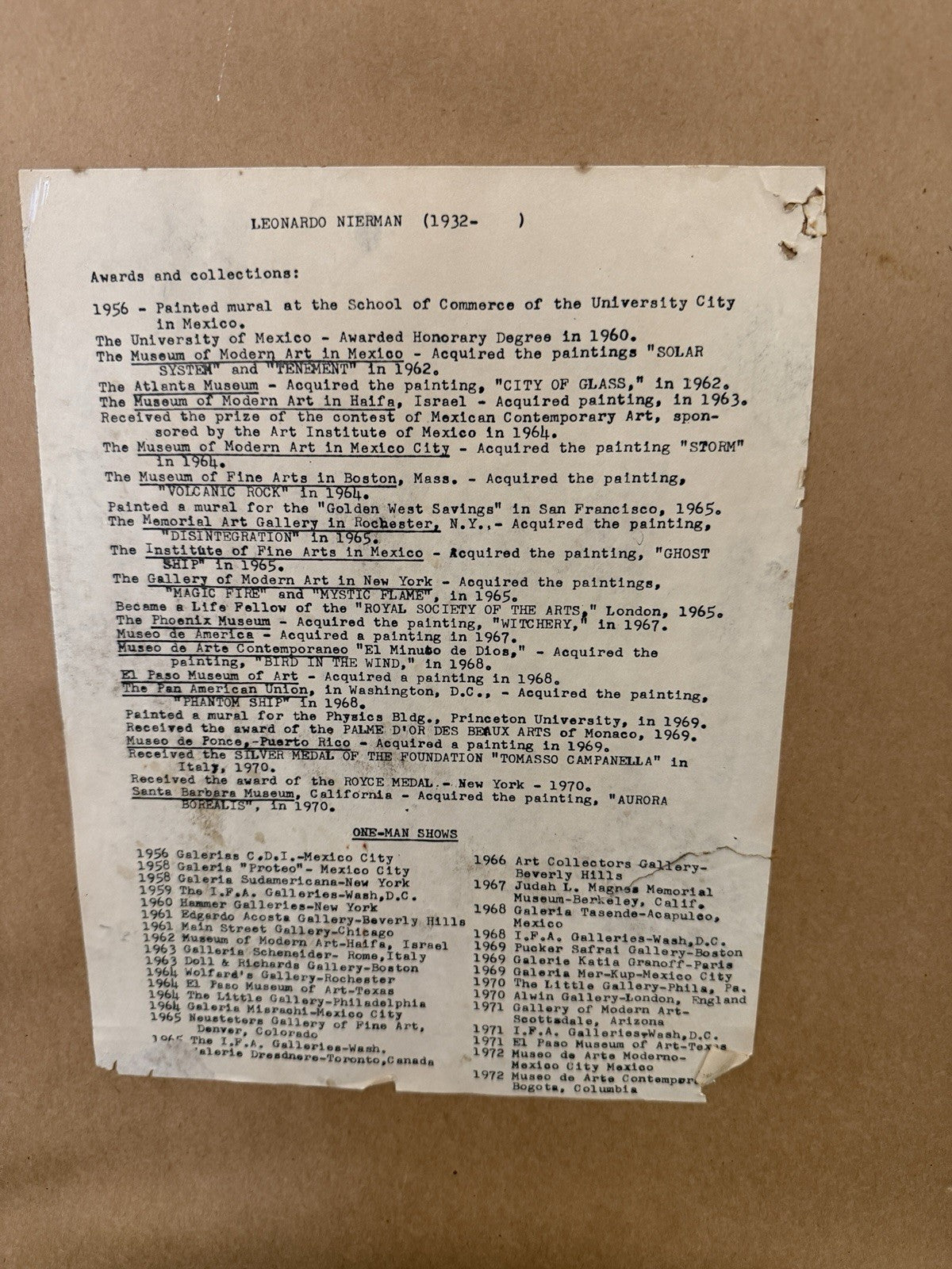 Leonardo Nierman Original Painting 1967 Framed Art