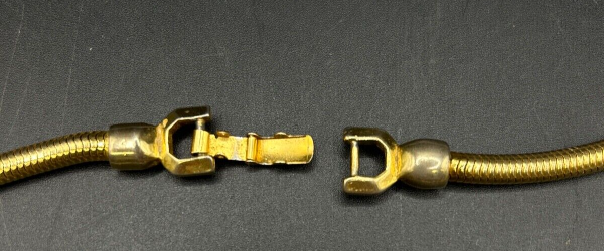 Vintage 1970's Gold Tone Pierre Cardin Greek Key Necklace 18"