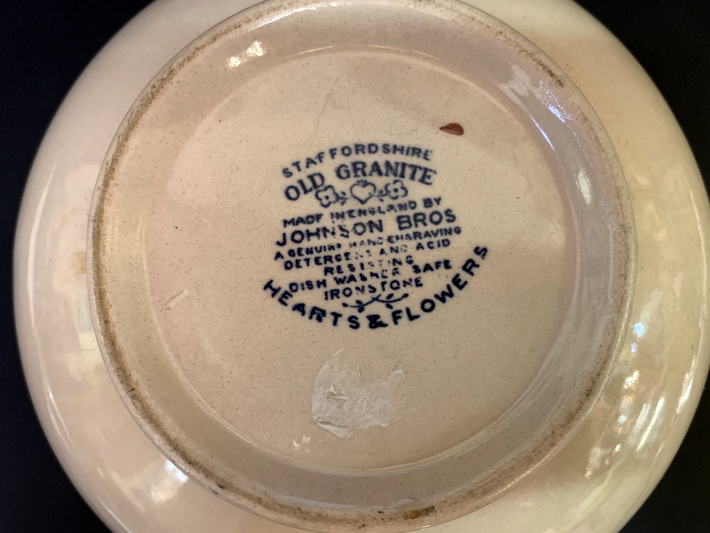 Staffordshire Old Granite Hearts & Flowers teapot - NO LID