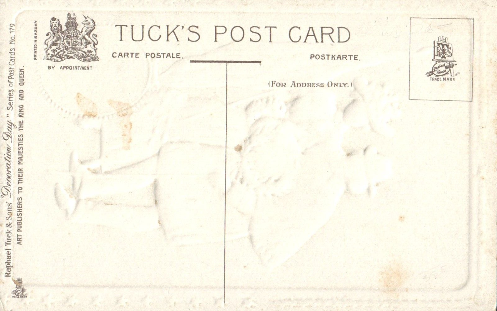 RARE Man and Woman Bringing Flowers and Garland to Grave Tuck Patriotic Postcard