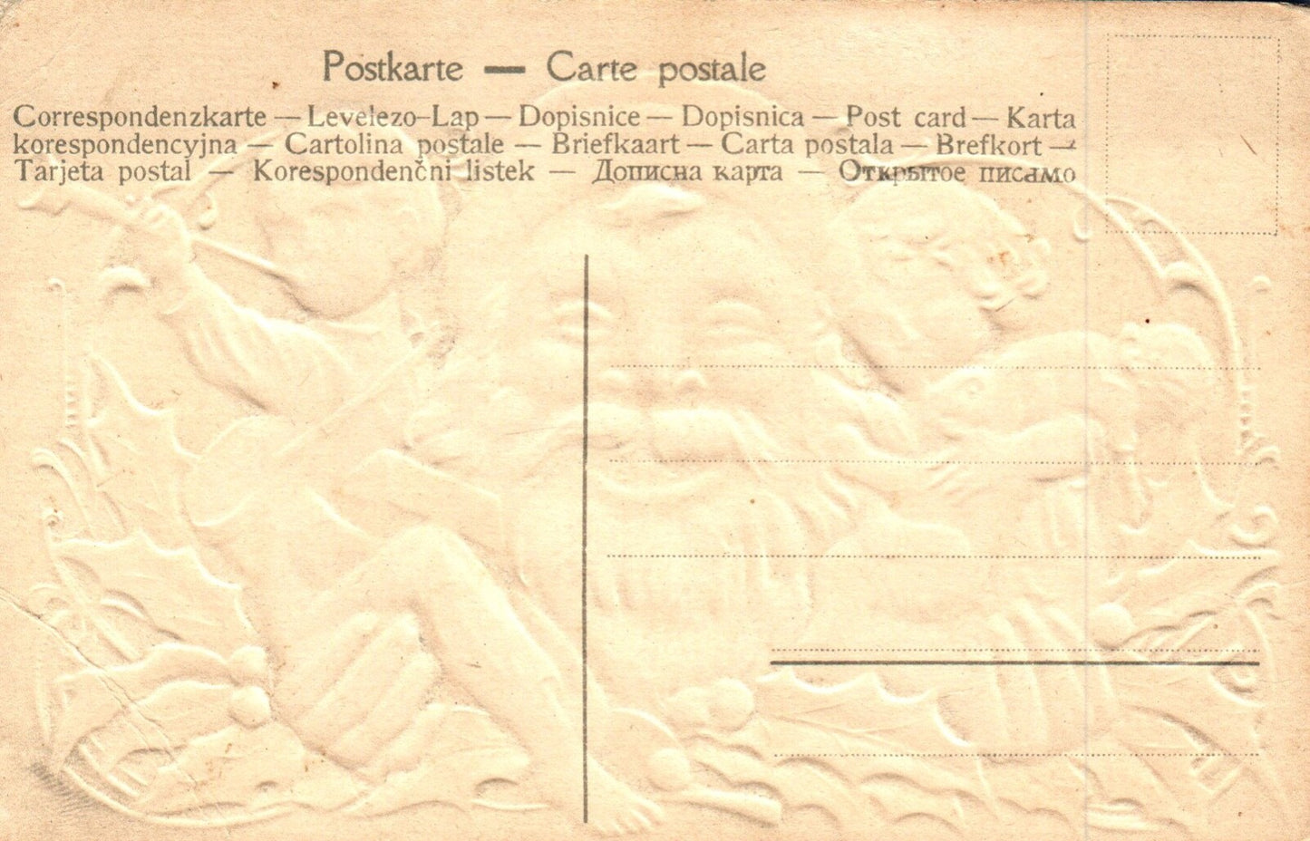 Santa Claus & His Two Children Wishing You a Merry Christmas Vtg Santa Postcard