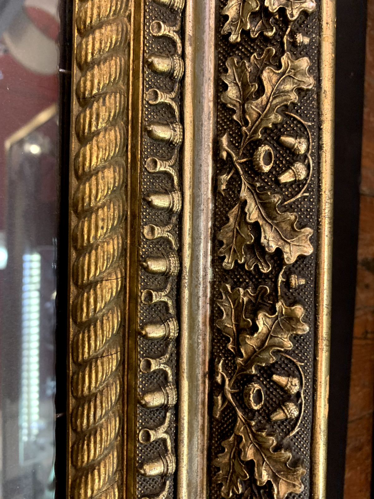 Antique Oak Wood  Oak Leaf Acorn Design 27 X 23 Civil War Era Frame