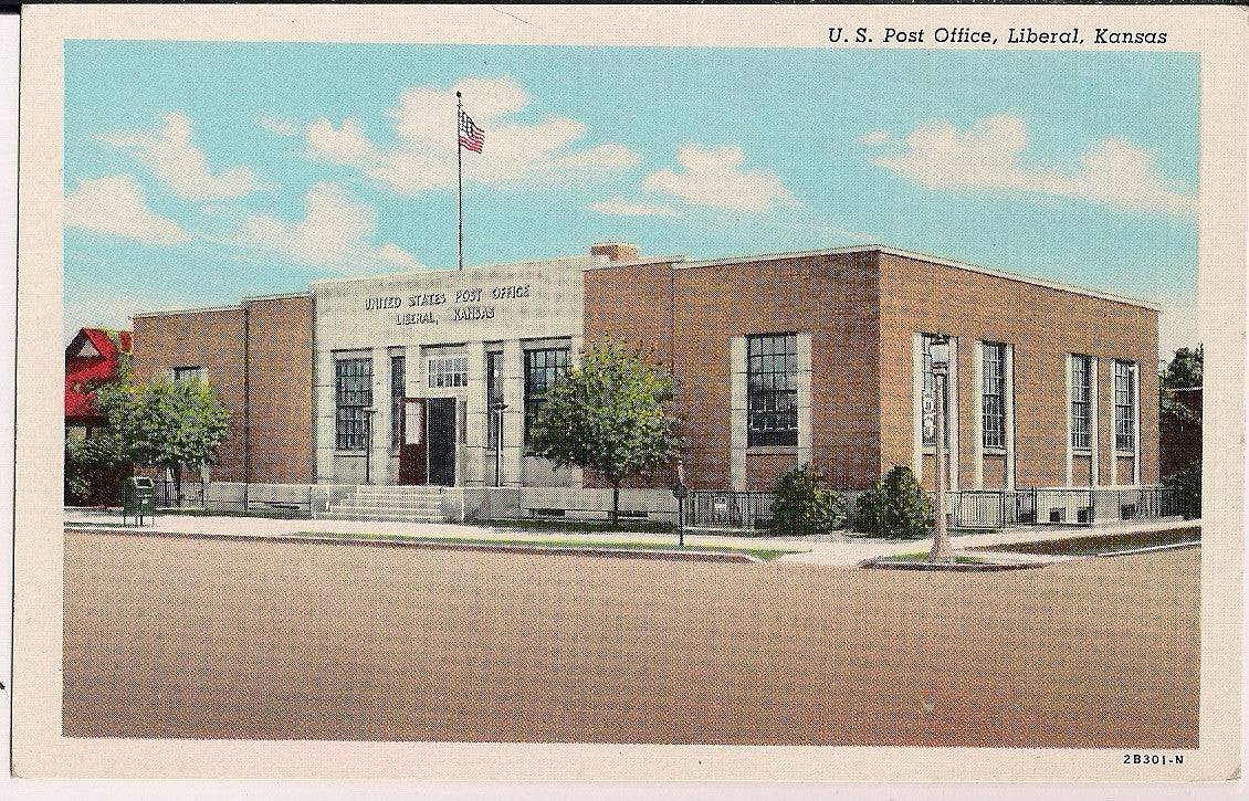 US Post Office Liberal Kansas KS  Postcard
