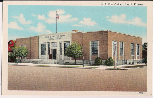 US Post Office Liberal Kansas KS  Postcard