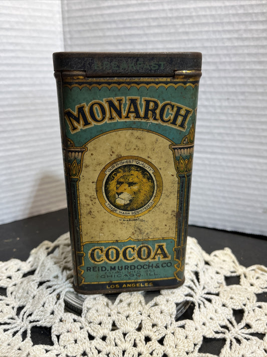 VINTAGE EMPTY MONARCH BREAKFAST COCOA TIN CAN