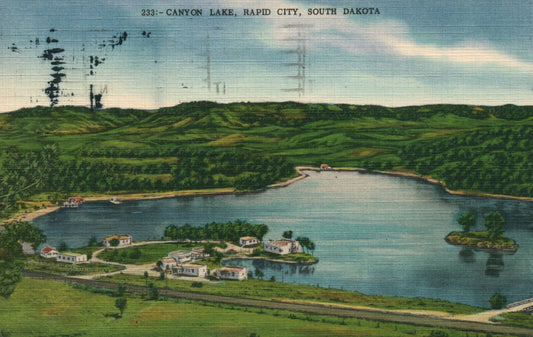 233 Canyon Lake Rapid City Scenic View  South Dakota Postcard
