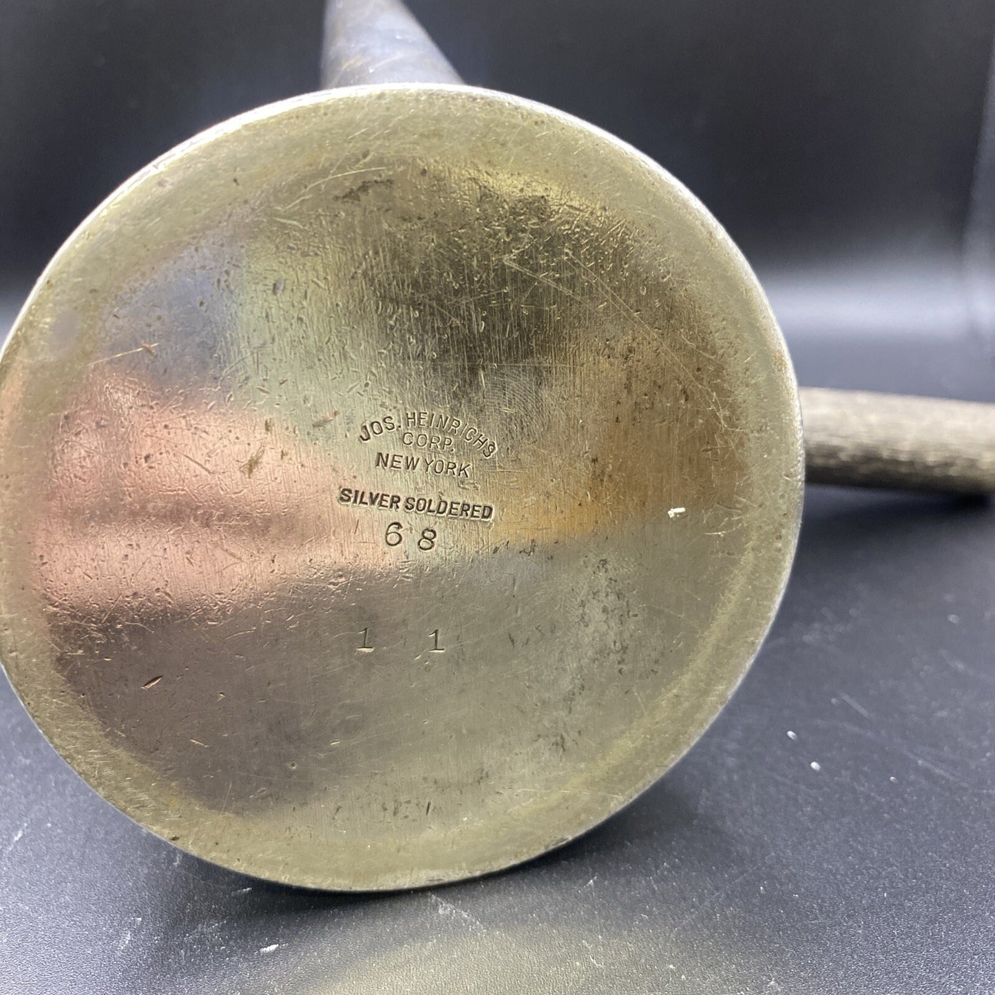 Antique JOS HEINRICHS Silver Soldered Chocolate Pot Wood Handle Hotel Teapot TEA