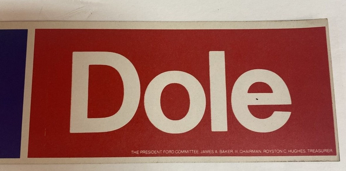 FORD DOLE Bumper Sticker President GERALD R FORD Grand Rapids Michigan MI