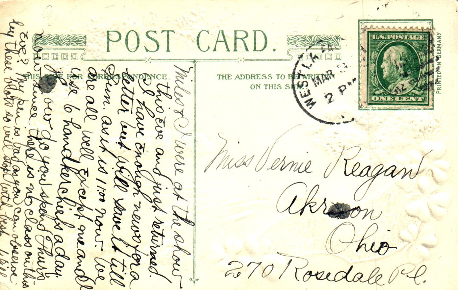 John Winsch   St Pats Post Card   Dundas Castle Connel Co Limerick