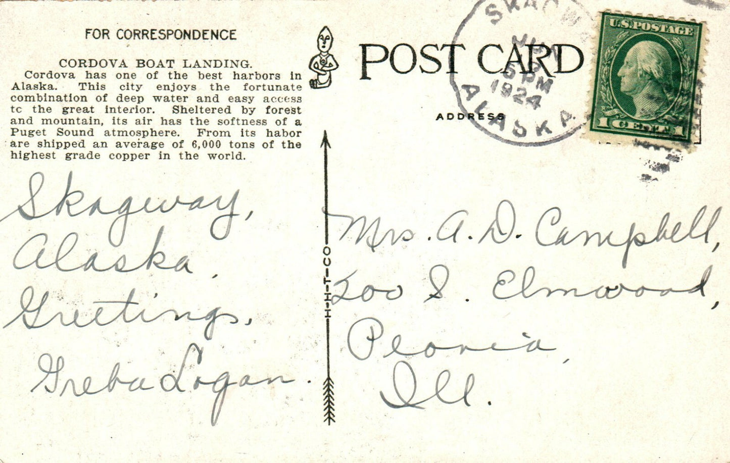 No 4176 Cardova Bolt Landing Where The Rail Meets The Sea Alaska AK Postcard