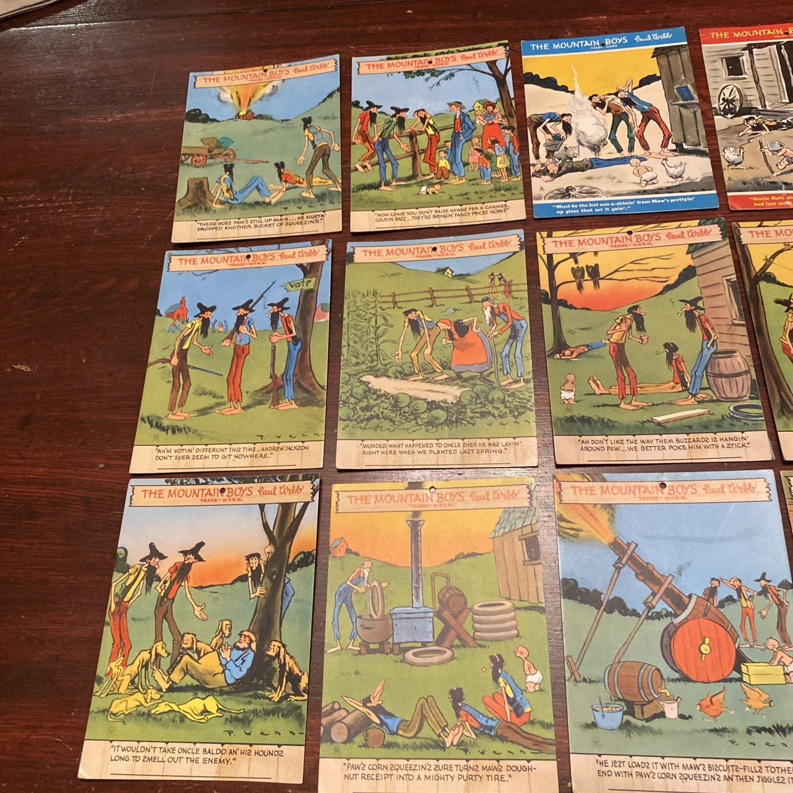 17 Vintage The Mountain Boys Paul Webb Caricatured Cartoon Comic Ink Blotter