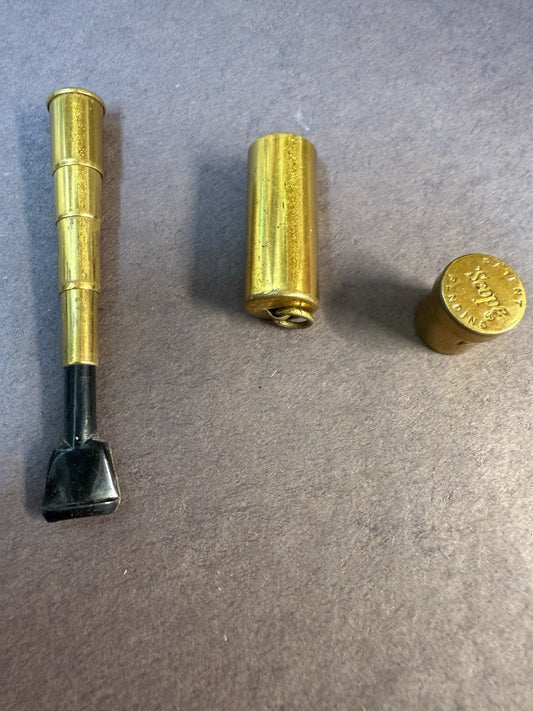 Vintage Scope Brass Telescoping Cigarette Holder Case Pendant Keychain Ring