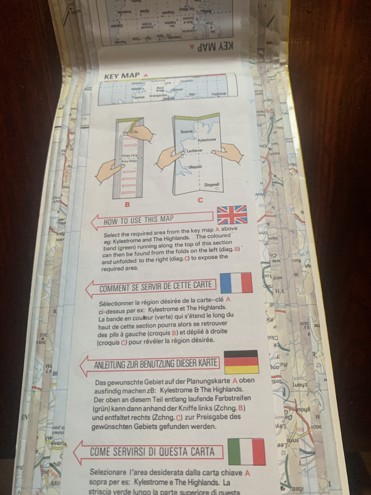 Vintage AA Motorists' Map of Northern Scotland Easy-Fold Series