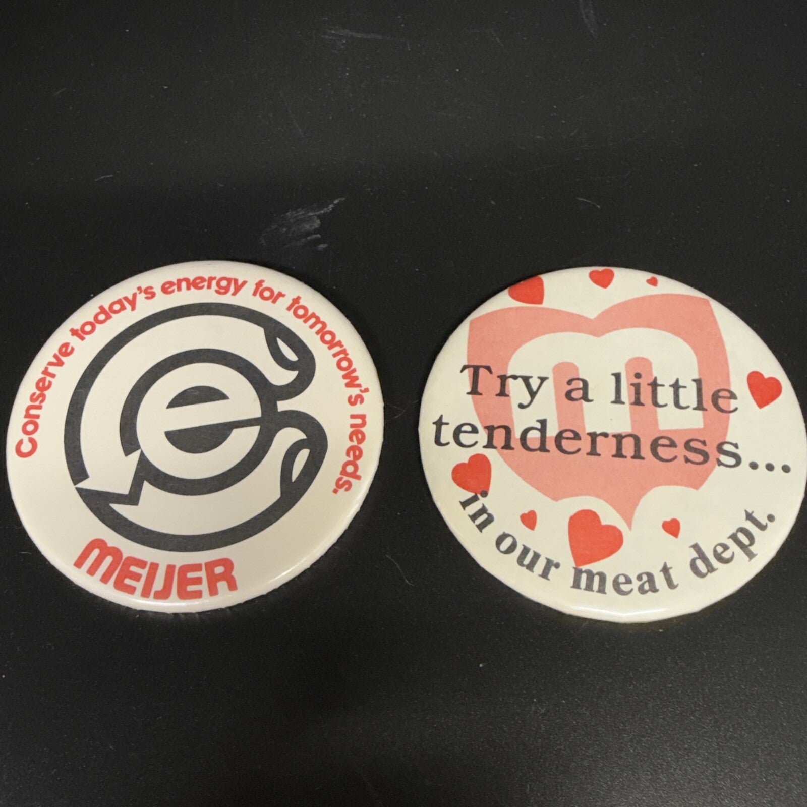 Lot of 10 Meijer Thrifty Acres Vintage Pin Pinbacks Grand Rapids Greenville MI