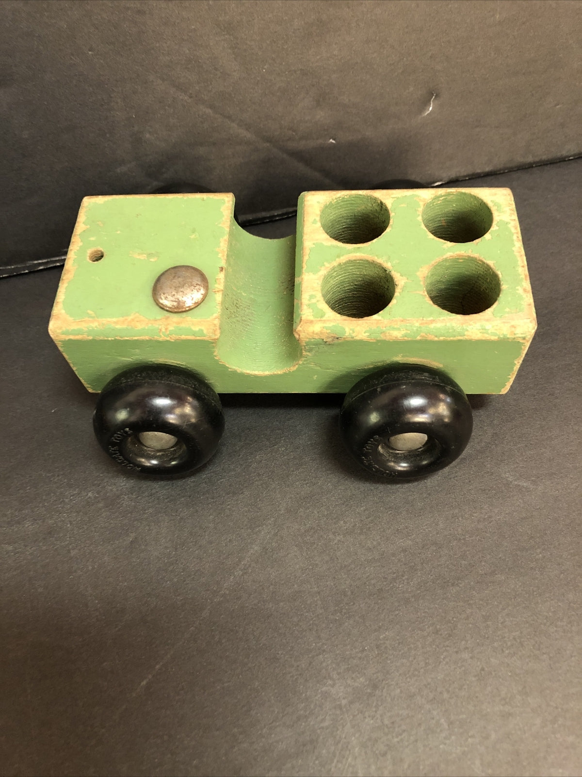 LOT of Vintage Holgate 5 wood Wooden Toy Cars and 1 Trailer