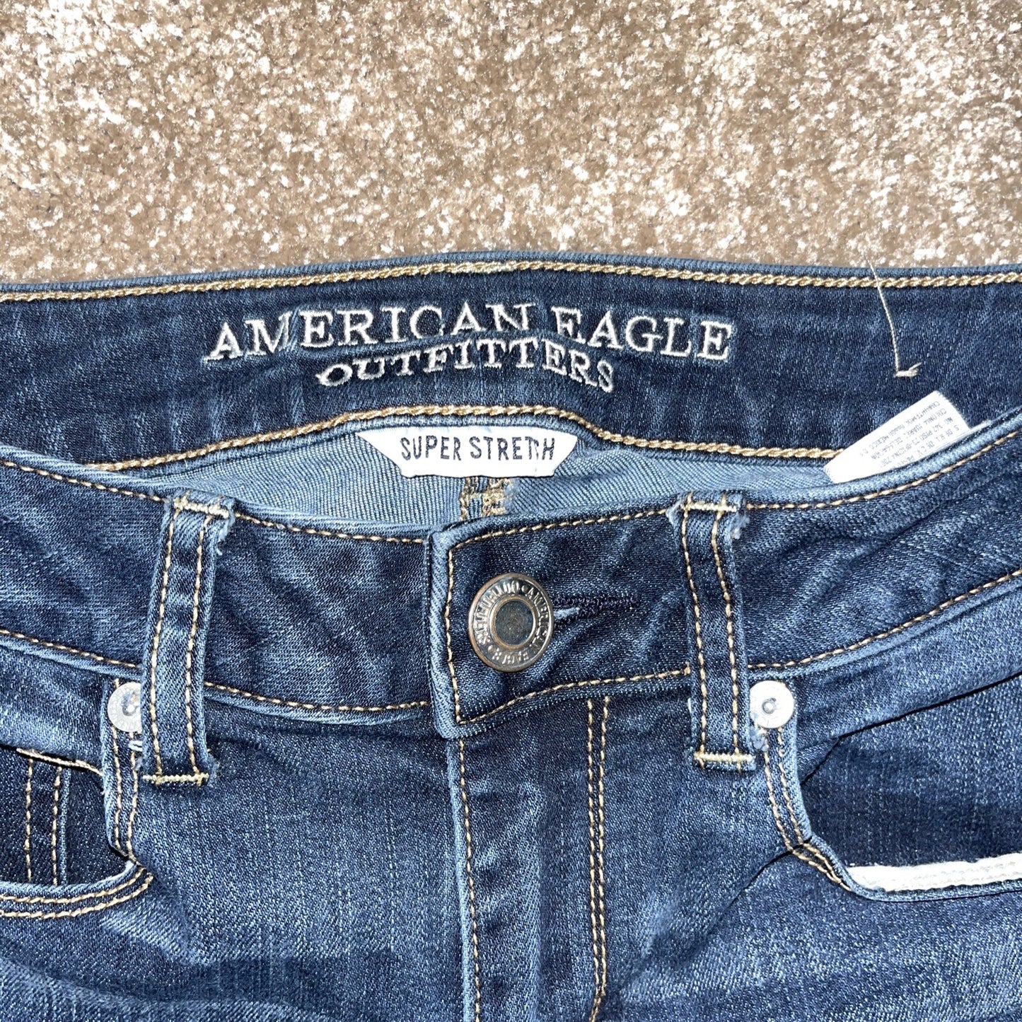 American Eagle Jeans Womens Size 6 Blue Super Stretch Straight Leg Denim