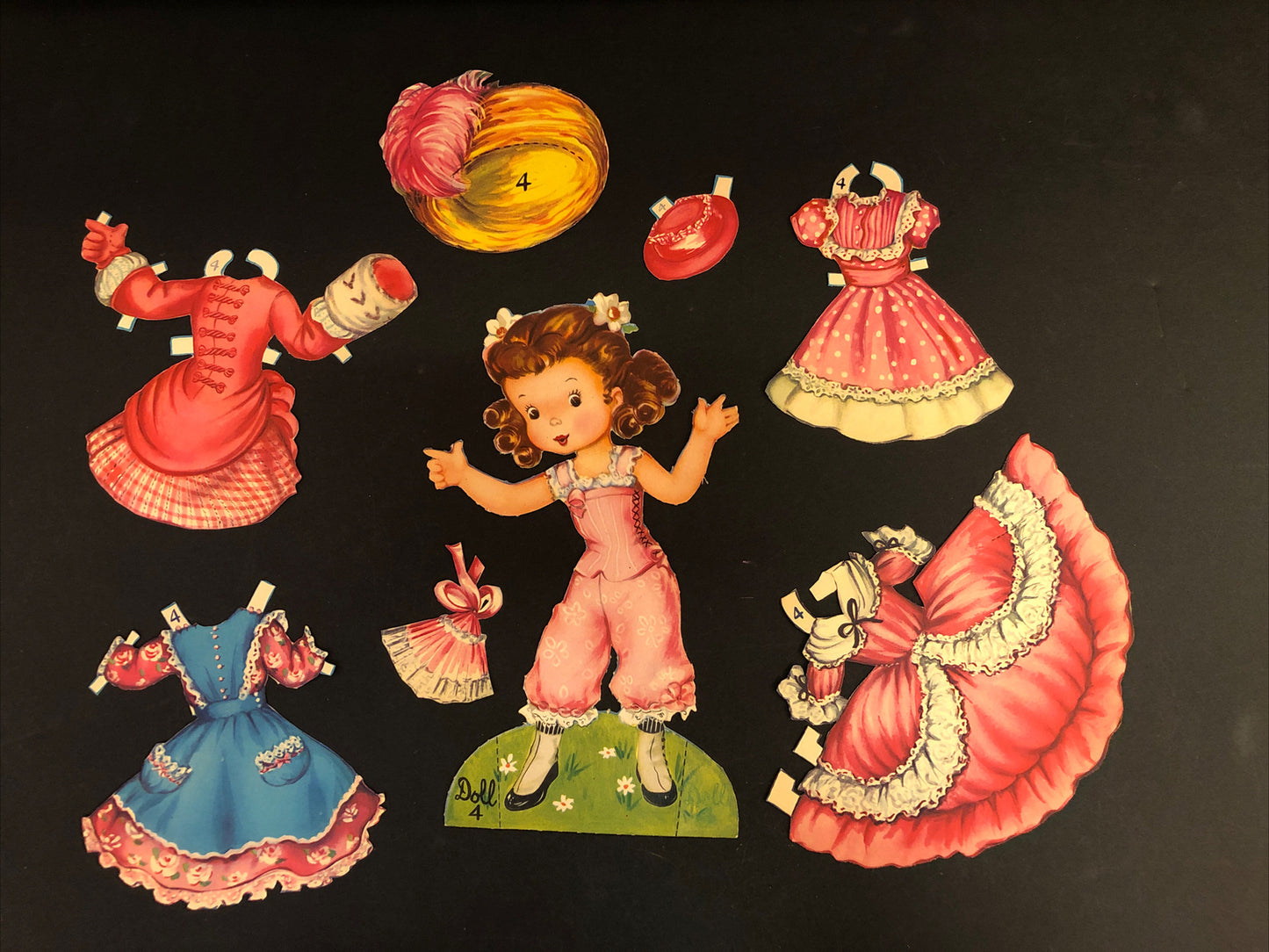 Vintage Paper Doll Set Merill Becky and Betsy (4) Stand Up Dolls 1952