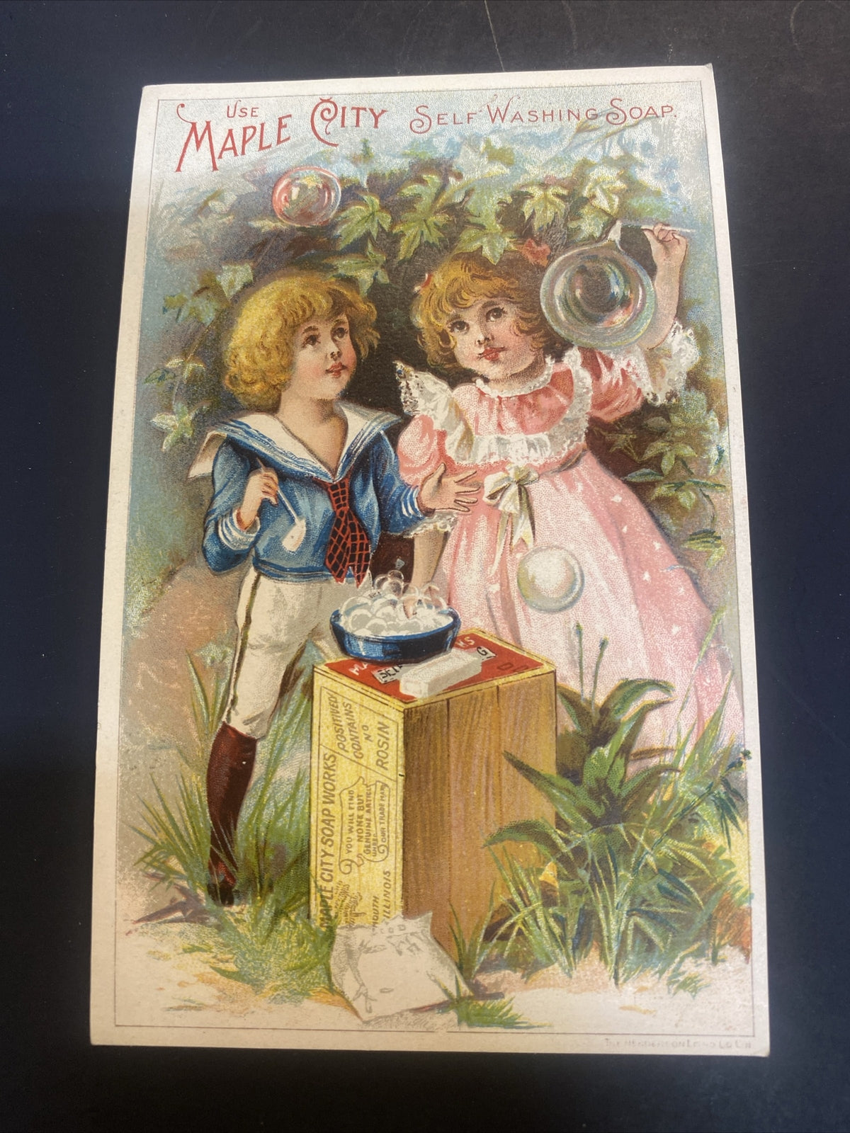 Maple City Self Washing Soap Monmouth IL Illinois  Trading Trade Card Bubbles