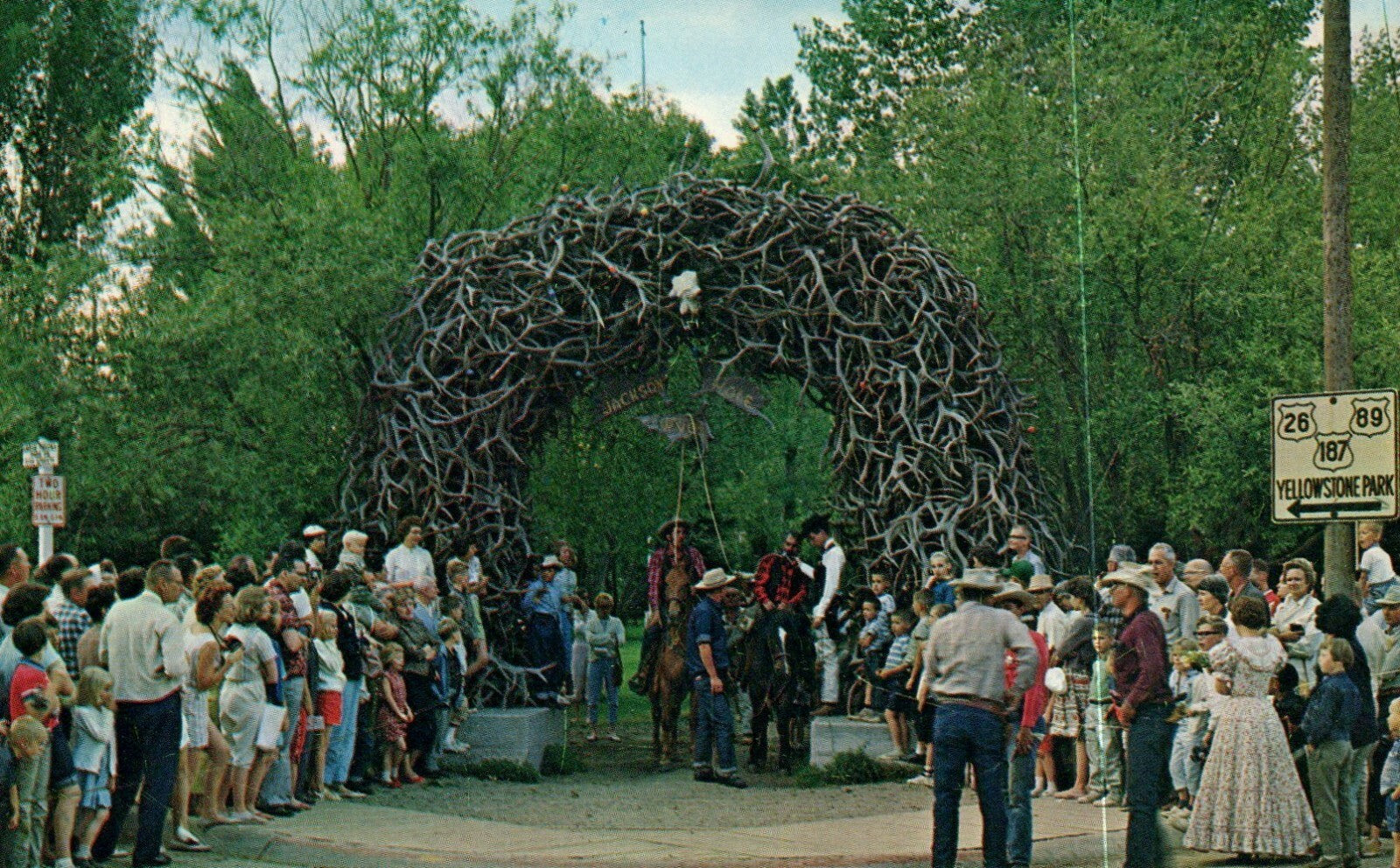 Jackson Elk  Horn Arch Downtown Jackson Wyoming WY Postcard