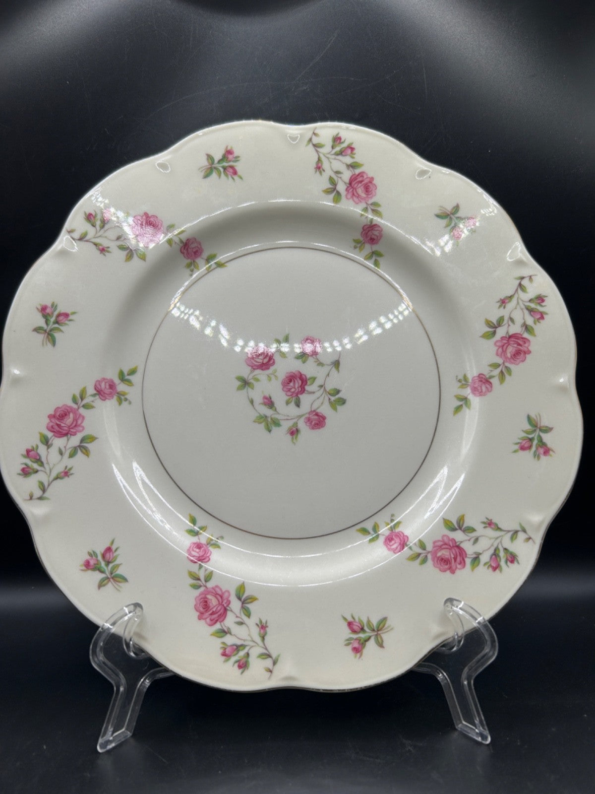Theodore Haviland Delaware 10.5 inch Dinner Plate Pink Roses New York