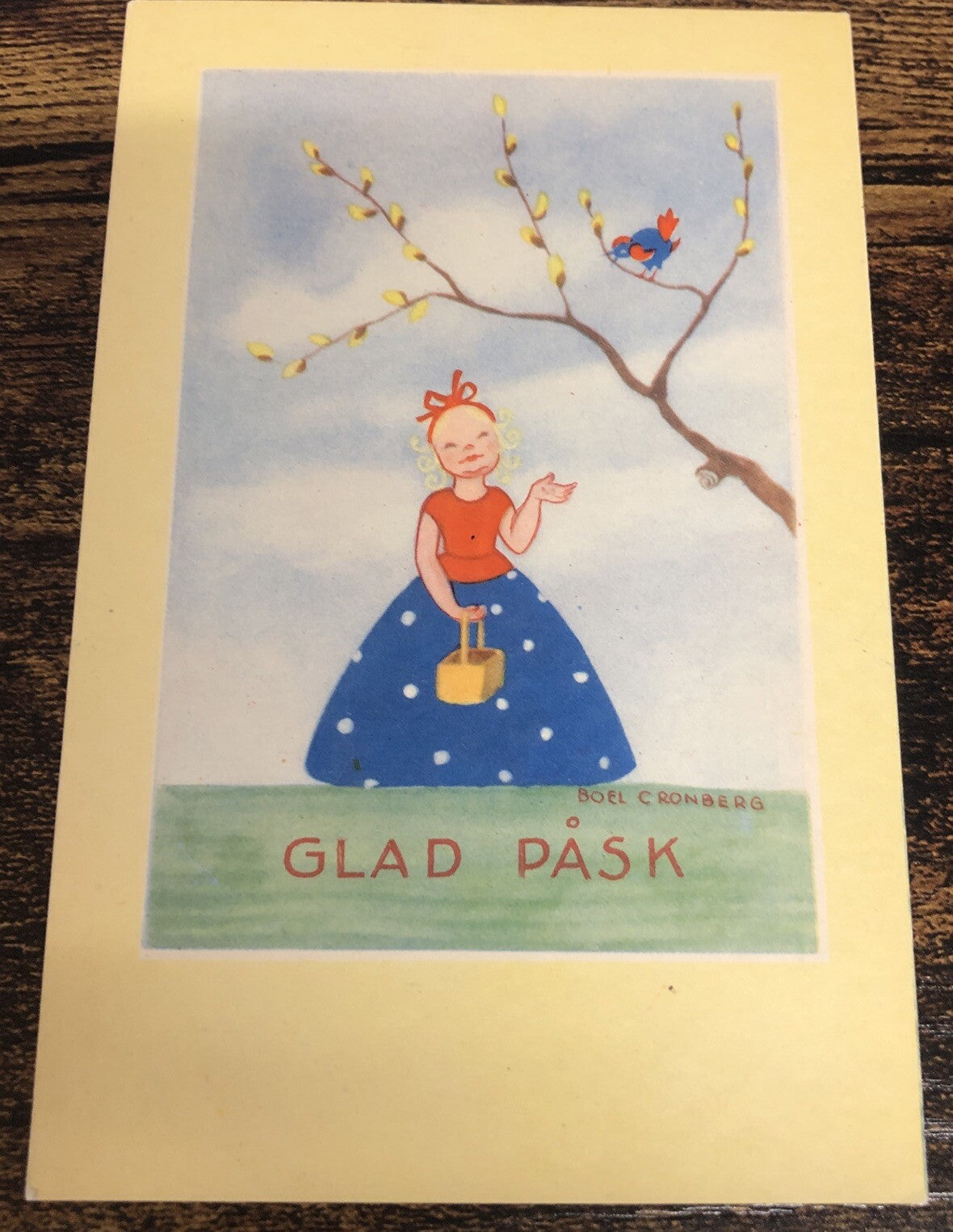 Boel Cronberg Sweden Artist Signed Happy Easter postcard