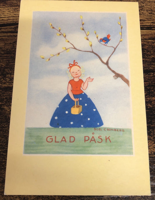 Boel Cronberg Sweden Artist Signed Happy Easter postcard