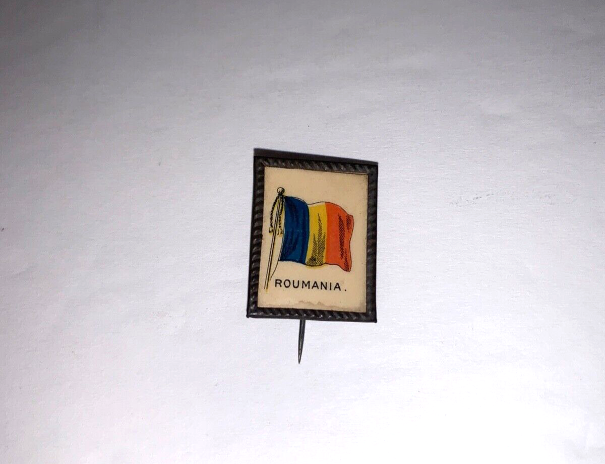 Vintage Java Coffee Souvenir Country Flag (Roumania) Pinback
