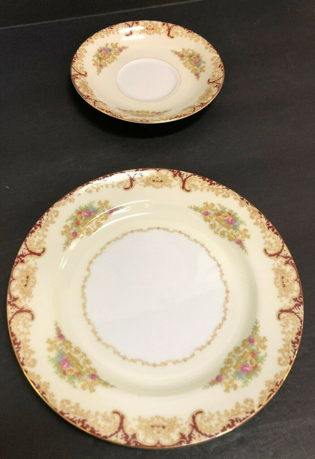 NORITAKE china Red & Tan pattern One Serving set of 5