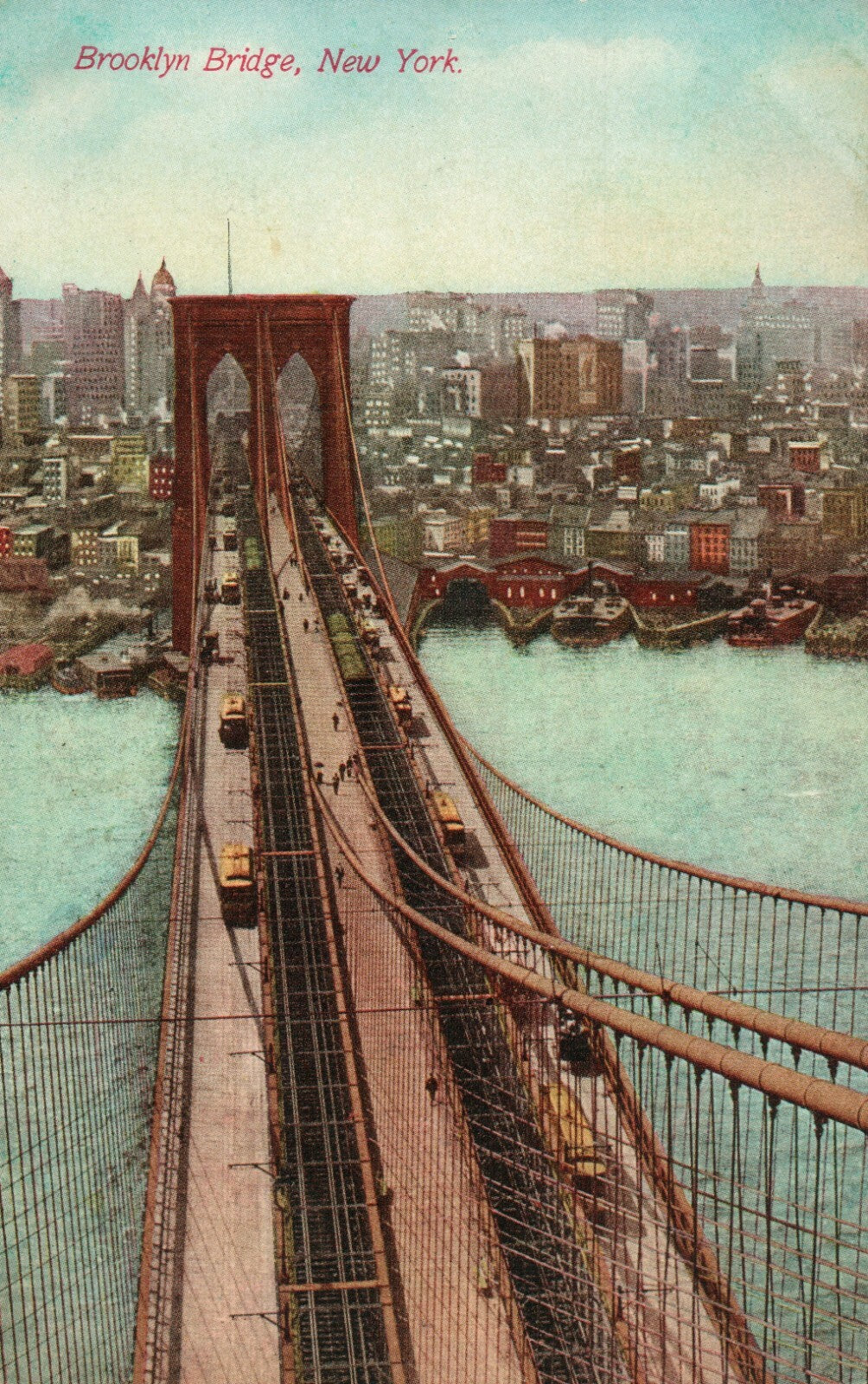 Brooklyn Bridge Manhattan Brooklyn Suspension Bridge NY New York City Postcard