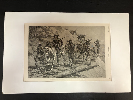 Pima Indians Convoying Silver Train 1887 FREDERIC REMINGTON Print Harpers Weekly