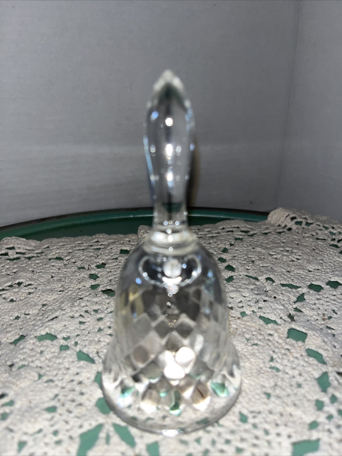 FENTON SMALL 4.5” Clear Diamond GLASS BELL