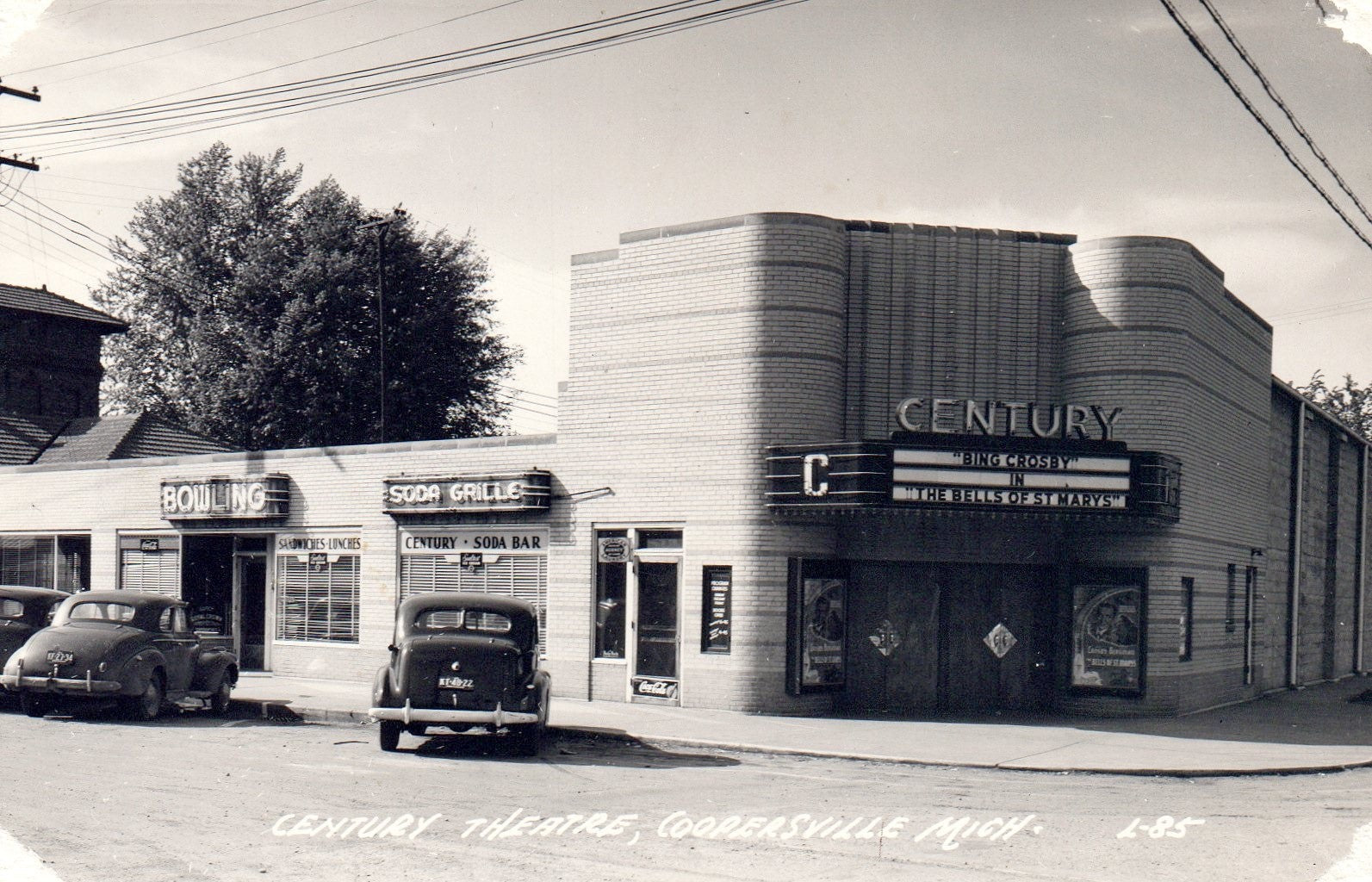 Real Photo Century Theater Bowling & Grille in Coopersville MI Michigan Postcard