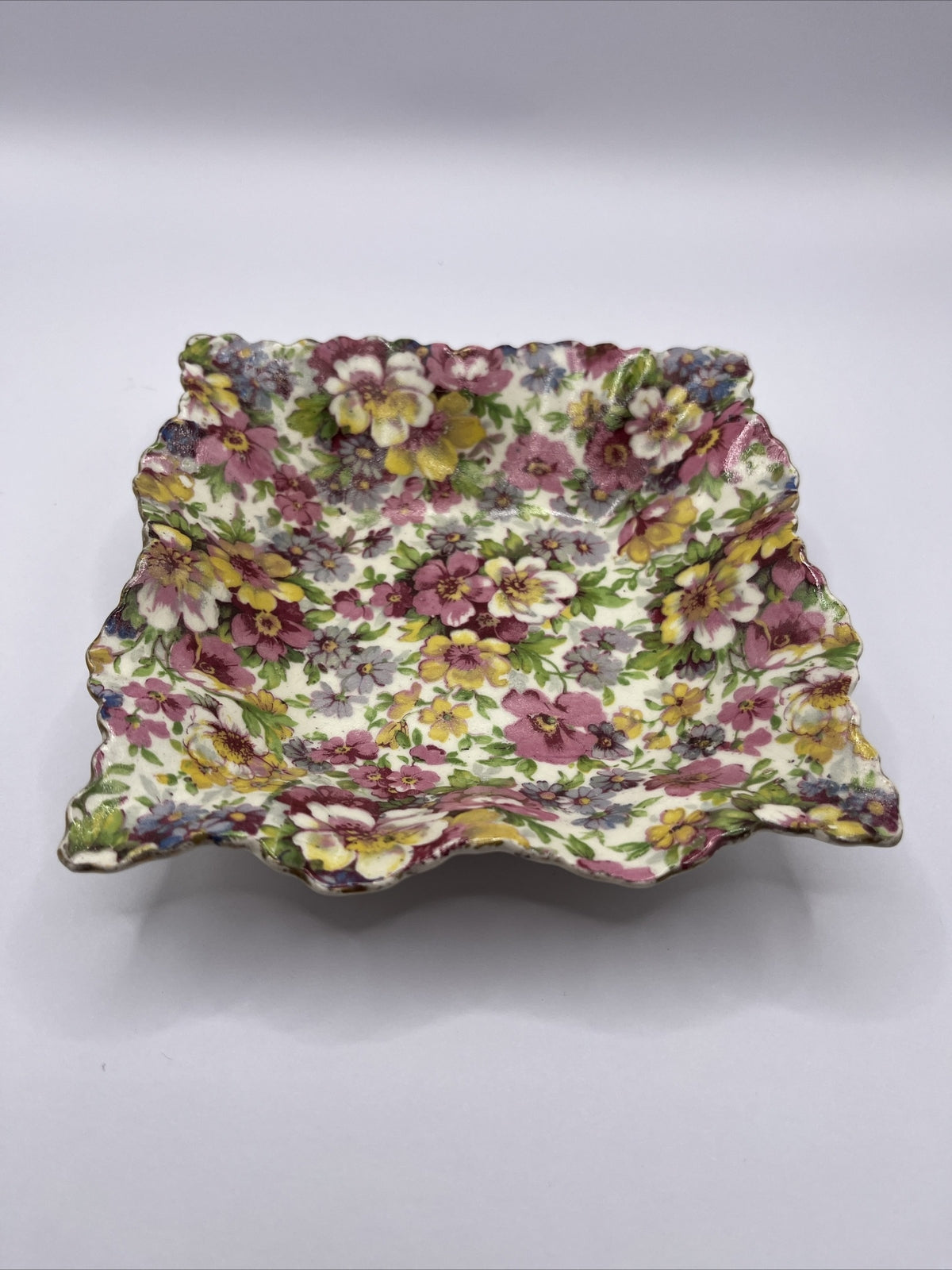 James Kent Ltd Chintz Du Barry Bowl Scalloped Edges About 5"