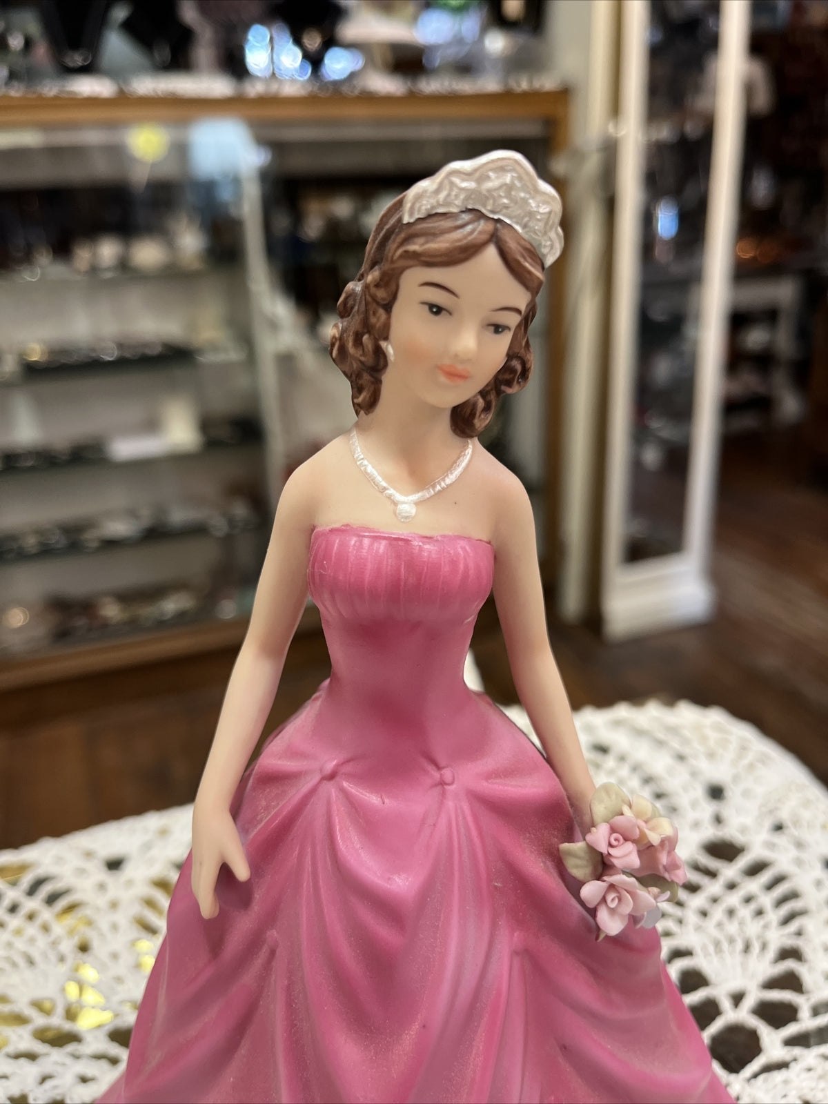 Beautiful Quinceanera Porcelain Doll 15, cake topper keepsake