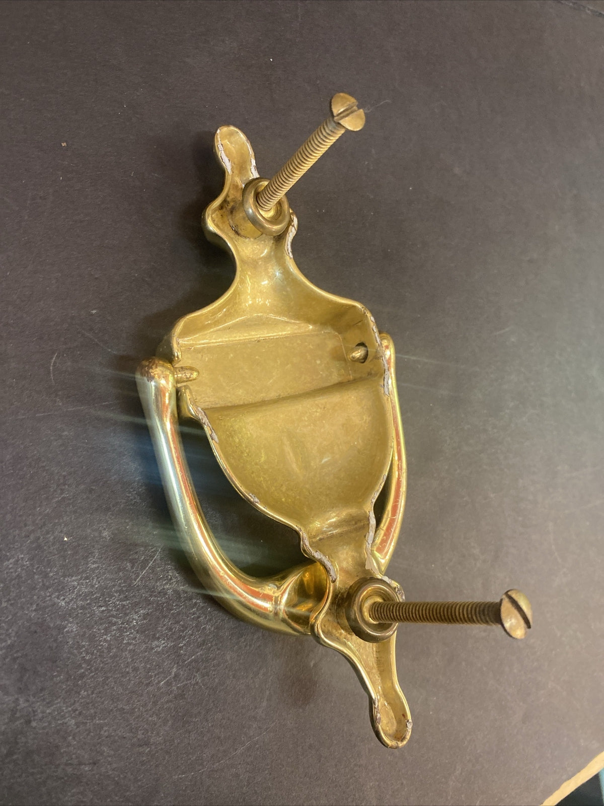 Vintage Sold Brass Door Knocker 6.5" x 3.5"