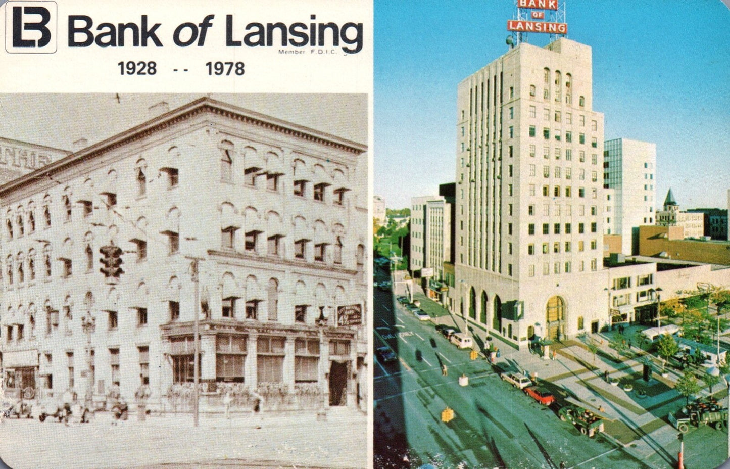 Bank Of Lansing in Lansing MI Michigan  Postcard