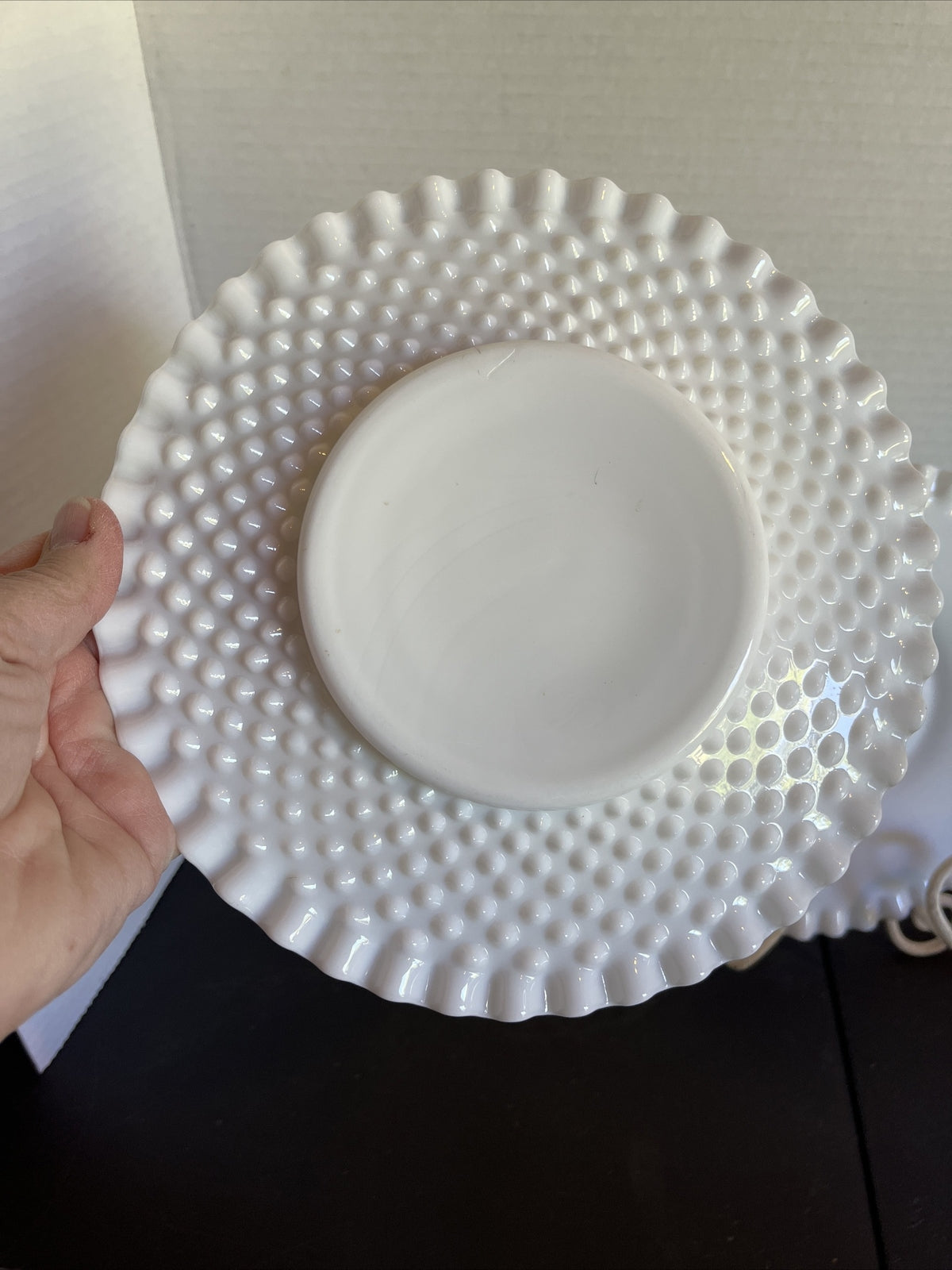 vintage Fenton Silver Crest Ruffled Edge Low Foot 8.25” Serving Plate (2)