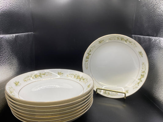 Vintage Soup Bowl Fine China Natalie 3904 Floral Made in Japan 7 7/8" Set of 8