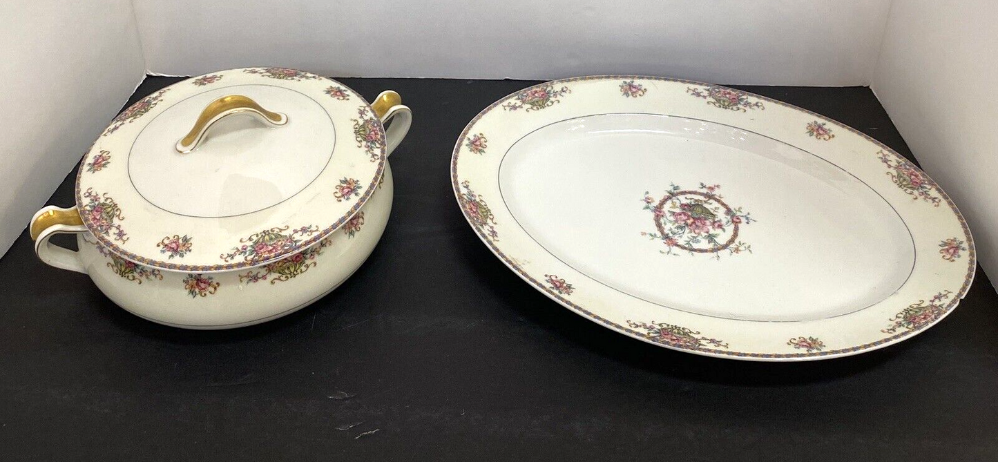 HAVILAND Limoges Commodore FRANCE Vegetable Dish & Platter