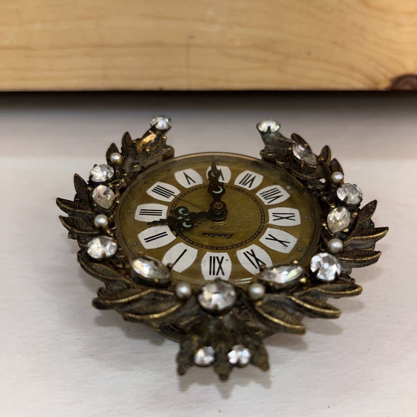 Linden Brass Wind Up Alarm Clock Marked West Germany 3.5” Rare Vintage