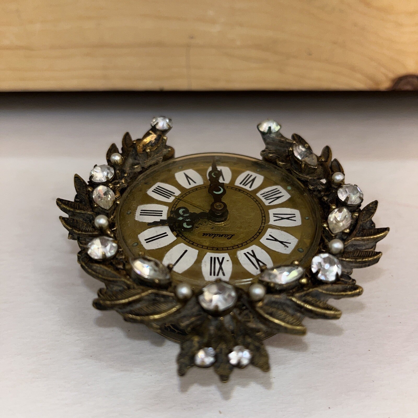 Linden Brass Wind Up Alarm Clock Marked West Germany 3.5” Rare Vintage